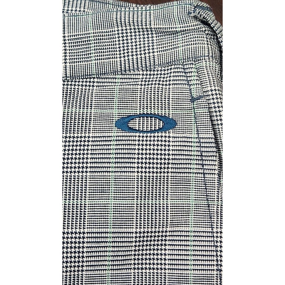 Oakley Pants Mens 34W‎ Grey Plaid Straight Leg Golf Casual Slacks Trousers - Picture 7 of 10